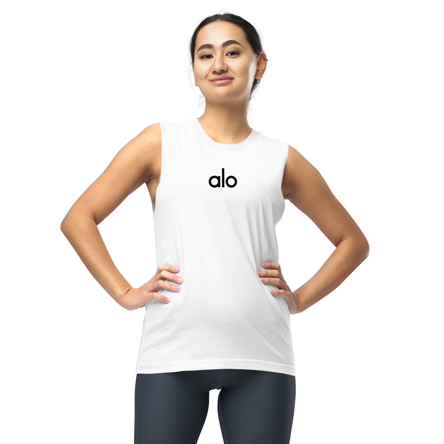 Alo Yoga Womens Muscle Shirt  LEFTIS White S 